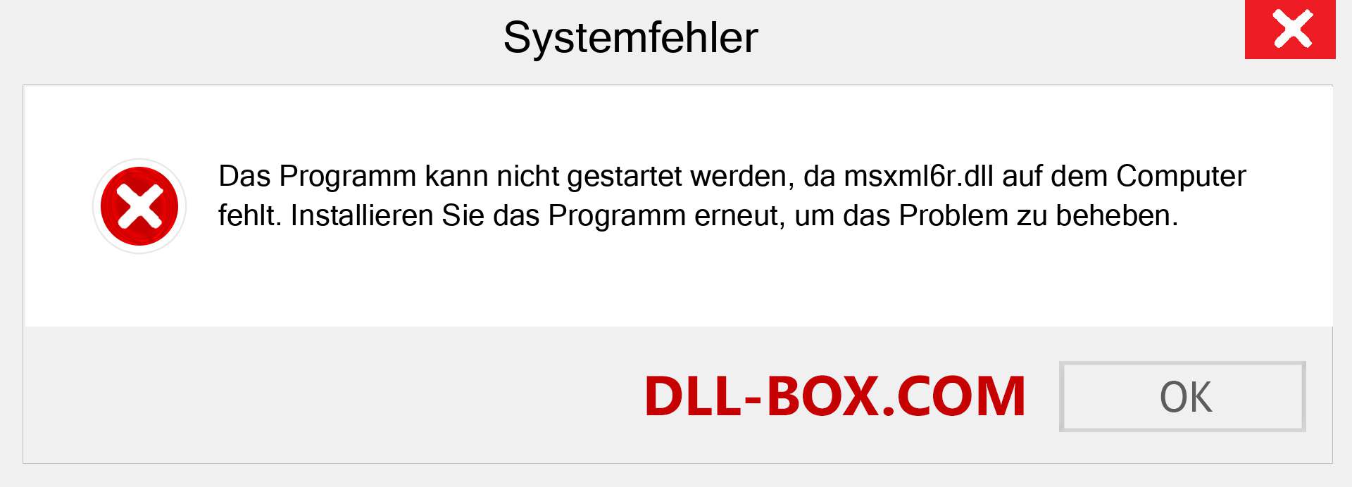 msxml6r.dll-Datei fehlt?. Download für Windows 7, 8, 10 - Fix msxml6r dll Missing Error unter Windows, Fotos, Bildern