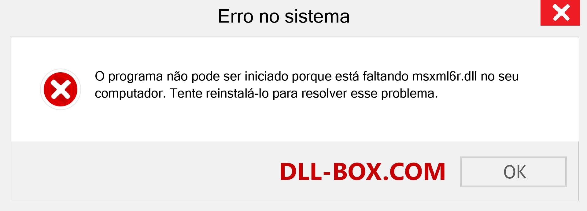 Arquivo msxml6r.dll ausente ?. Download para Windows 7, 8, 10 - Correção de erro ausente msxml6r dll no Windows, fotos, imagens